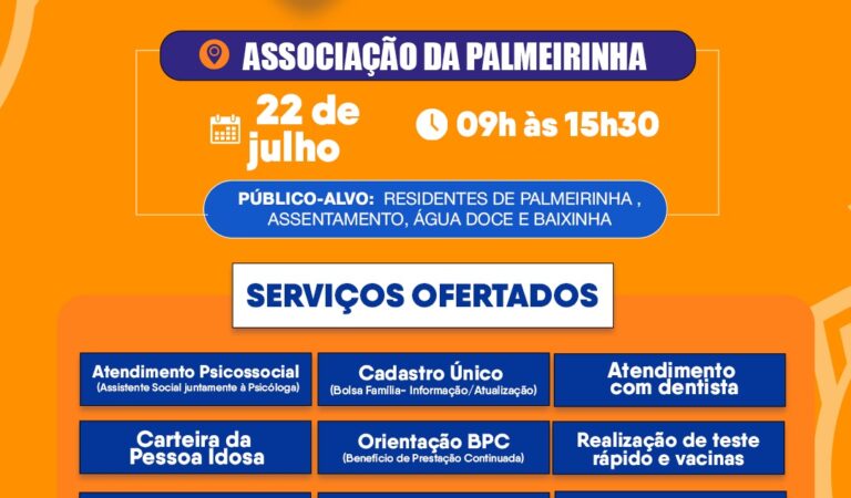 Prefeitura de Miguel Calmon, por meio da Secretaria de Assistência Social, levará serviços para a região da Palmeirinha