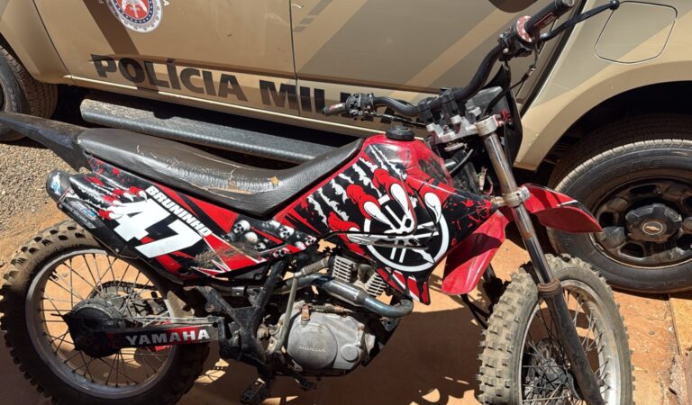 PMBA apreende motocicleta com motor com restrição por furto/roubo em Ourolândia