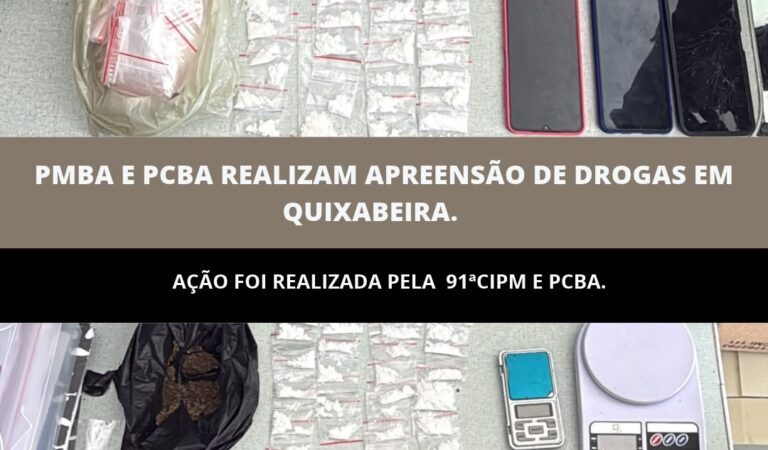 PMBA e PCBA realizam apreensão de drogas em Quixabeira